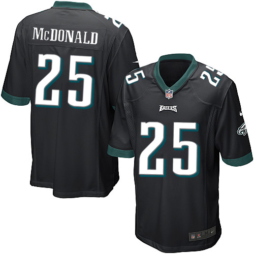 Men's Game Tommy McDonald Nike Jersey Black Alternate - #25 NFL Philadelphia Eagles